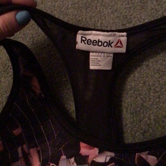 Reebok Dark Purple Patterned Sports Bra - Picture 2 of 4